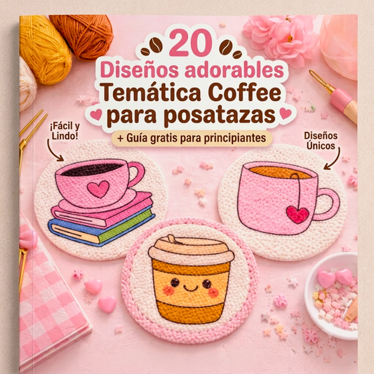 20 Diseños adorables Temática Coffe para posatazas  + Guía gratis de principiantes