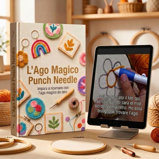 PUNCH NEEDLE MAGICO: E-book + Video tutorial + App + 6 Bonus esclusivi